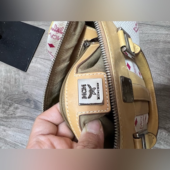 Authentic MCM Vachetta Tan White Monogram - Picture 7 of 10